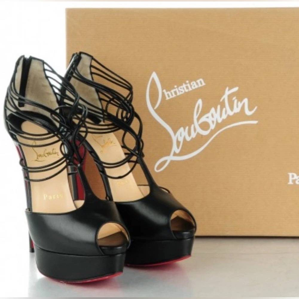 Christian Louboutin Confusalta 150 Black Leather sz 37. / 7